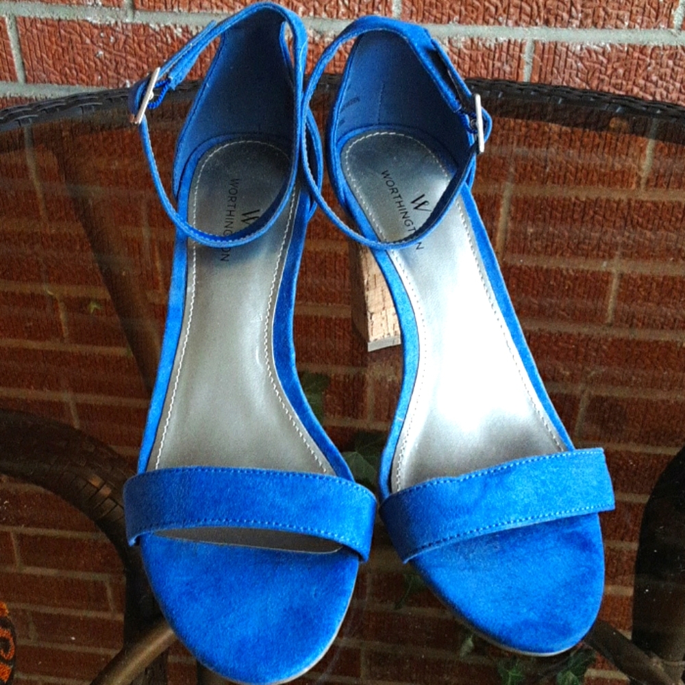 Worthington Chunky Ankle Strap 3.5" Heeled Sandals
